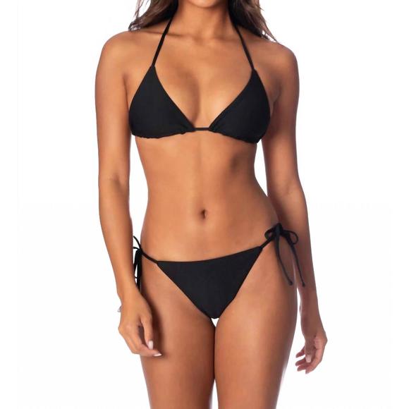 NEW MAAJI jade black balmy sliding triangle bikini top in black - Picture 1 of 3